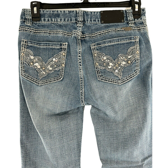 Rock and Roll Cowgirl Jeans Womens Size 32X32 Straight Leg Thick Stitches Denim - Picture 5 of 12